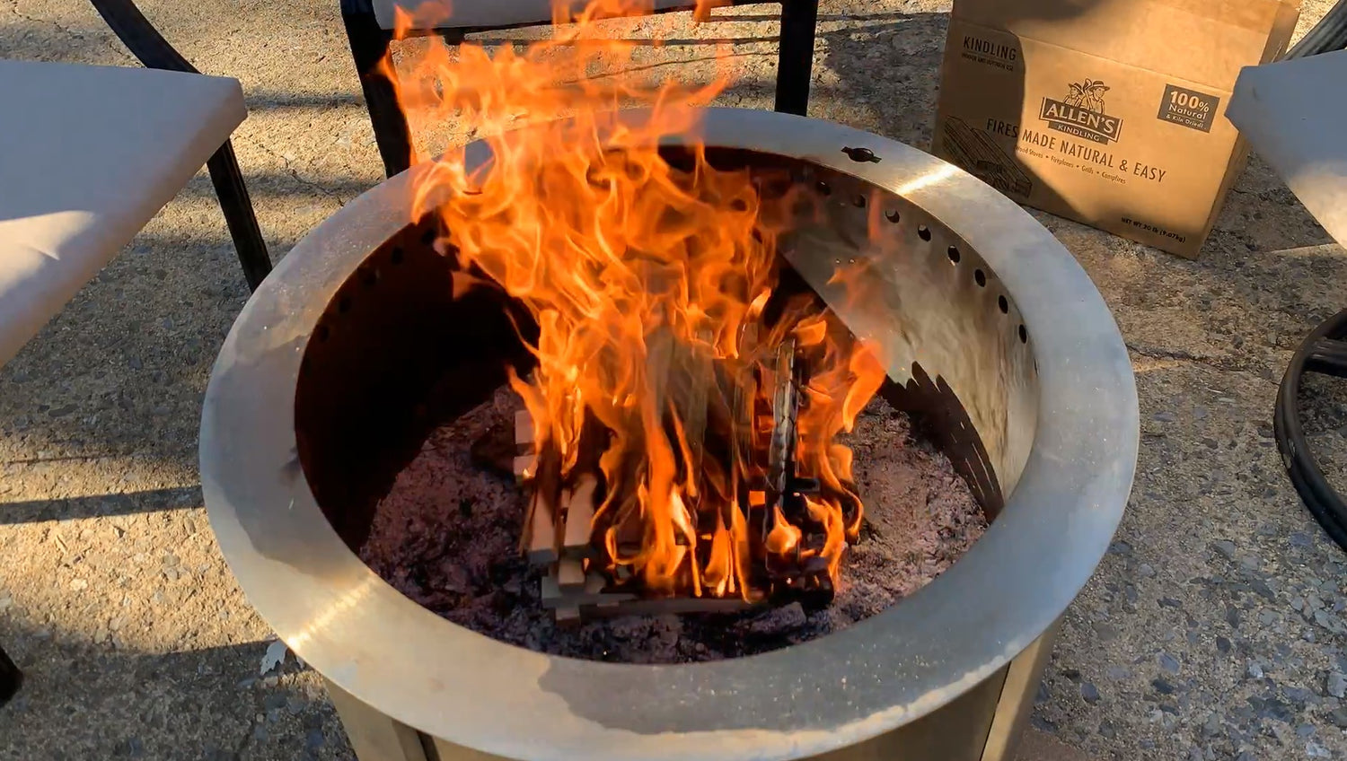 roaring fire-starter cups kindling breeo fire pit